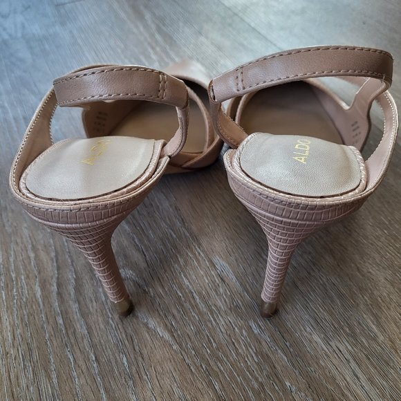 Aldo Nude Sling Back High Heel Size 9 - Picture 7 of 15